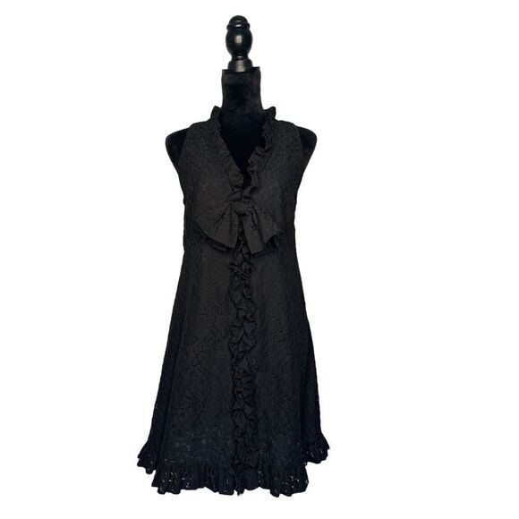 Marc By Marc Jacobs A-Line Lace Sleeveless Dress with Bow & Ruffle Detail Size 8 - Picture 10 of 15